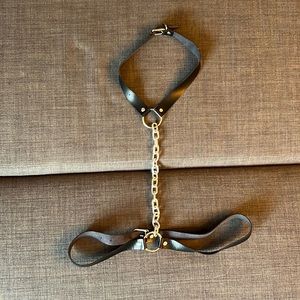 Vegan Leather Halloween Choker Chain Harness